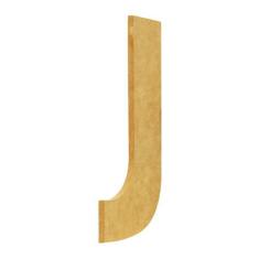 Letra de MDF Madeira Crua - Tamanho: 20,5 x 8,5 x 1,0 cm - Modelo: J -