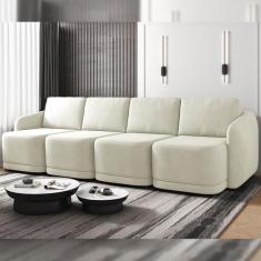 Sofá Cama Modulado Retrátil e Reclinável Decorativo Varsóvia 356cm Vel