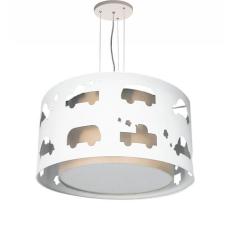 Lustre Infantil Pendente Carrinhos  Cáqui 30X16 - Tom Luz