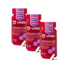 Coenzima Q10 120mg com Vitamina E e TCM 30 Cápsulas - Vhita (3 unidades)