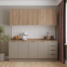 Cozinha Modulada 4 Peças com Tampo com Rodapé 2 Aéreos e 2 Balcões Ipa