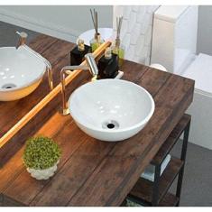 Kit Cuba R30 com Válvula 1 Polegadae Sifão Pvc e Flexível Compace Branca