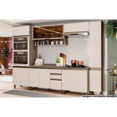 Kit de Cozinha Completa 8 Peças Connect (2 Armários + 2 Balcões + 2 Paneleiros + 2 Complementos) C8P09 Duna/Cristal - Henn