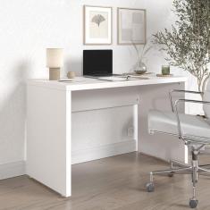 Mesa de Escritório em Tamburato Acabamento em BP 120cm Ficus CabeCasa MadeiraMadeira Branco