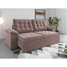 Sofá 4 Lugares Retrátil e Reclinável 251cm Detroit Rosa