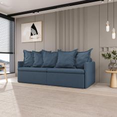 Sofá Retrátil e Reclinável 4 Lugares 240cm Dália Cabecasa Madeiramadeira Azul