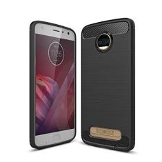 Capa para Moto Z2, capa de material de fibra de carbono, macia, antiderrapante, antiimpressões digitais, capa totalmente protetora para Moto Z2