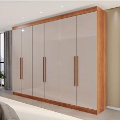 Guarda-Roupa Casal Eldorado Premium 6 Portas 6 Gavetas Cinamomo/Off White - Pnr Móveis