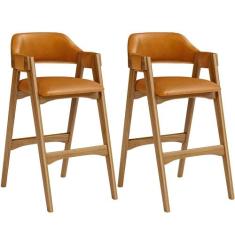 Kit 02 Banquetas Altas Para Cozinha Sala de Jantar Bar Suran L02 mater