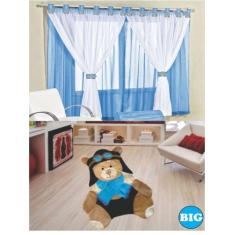 Kit decoração p/ Quarto de Menino = Cortina Malha Juvenil + Tapete Pel