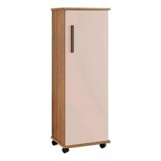 Armário Multiuso Olinda 1 Porta Prateleira Interna Com rodízio Cinamomo Off