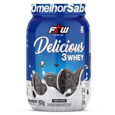 Delicious 3 Whey Proteína Hidrolisada Concentrada E Isolada Pote 900g Sabor Cookies - FTW