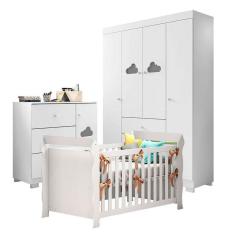 Quarto De Bebê Ane Com Berço Americano Lara Branco Brilho – Phoenix Baby