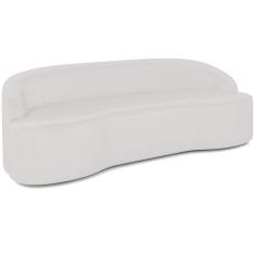 Sofá 5 Lugares Curvo Sala de Estar Living Lótus D02 Corino Branco 300 cm C-12 - Lyam