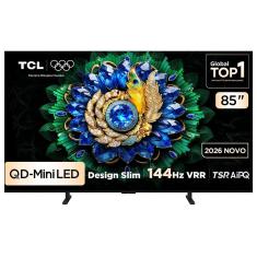 Smart TV TCL 85 Polegadas QLED Mini LED 4K A400M WiFi Bluetooth Google TV HDR10+ 144 Hz VRR 85A400M
