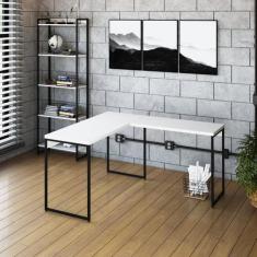 Escrivaninha Mesa Escritório L Estilo Dynamica 140cm Industrial Yescas
