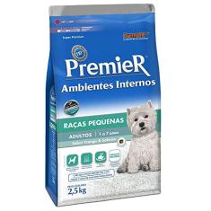 Ração Premier Ambientes Internos para Cães Adultos Sabor Frango e Salmão, 2,5kg Premier Pet Raça Adulto,