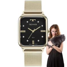 Relógio Feminino Technos Style Fashion Quadrado Resitente Água 50 Metr