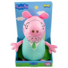 Peppa Pig - Pelúcia Papai Pig 31cm - Sunny Brinquedos, Colorido, Peppa