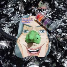 Kit Bruxa Fantasia Halloween Adulto: Capa + Chapéu + Nariz com Opção B