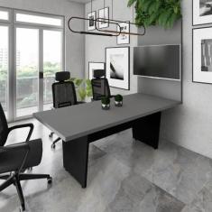 Mesa de Escritório 2,00m e Painel de TV com Passa Cabos F5 - F5 Office