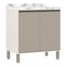 Balcão de Cozinha com Tampo 80 cm 2 Portas de Abrir 1 Prateleira Linea