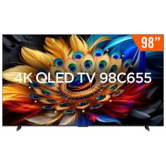 Smart TV QLED 98&quot; Android TV Ultra HD 4K TCL C655 Comando de Voz HDR10+ 120Hz Bluetooth