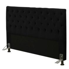 Cabeceira Cama Box Casal King 195cm Cristal Suede Preto