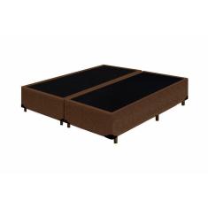 Base Box Casal Bipartido Belos Sonhos Suede Marrom 40x138x188