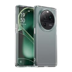 Capa e capa para Oppo Find X6 Pro 5G, botão de pressão flexível, capa transparente, anti-impressões digitais, proteção total de 360°
