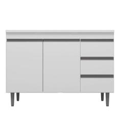 Balcão De Cozinha Andréia Com Tampo 100 Cm Branco - Ajl