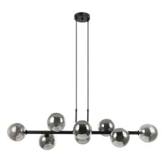 Pendente Abaporu Em Metal Preto E 8 C pulas De Vidro Fum  P/