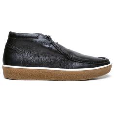 Tênis em Couro Casual Masculino Cano Baixo Cadarço Resistente Confortá