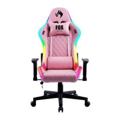 Cadeira Gamer Fox Racer Rgb Com Iluminação Led Rosa Ut-c1583l