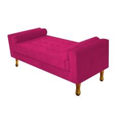 Recamier Baú Félix King Size 195cm Suede Pink Doce Sonho