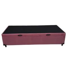 Cama Box Baú Solteiro Blindado Suede Rosé