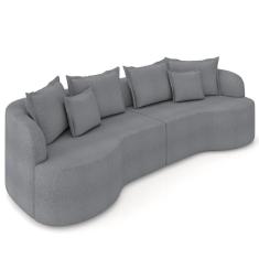 Sofá 4 Lugares 270cm Orgânico Quito K04 Boucle Grafite - Mpozenato