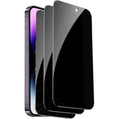 Kit 3 Películas 3D Vidro Privacidade Compatível com Iphone 14 Pro Max 