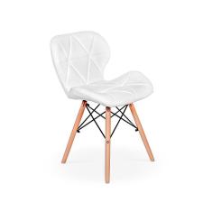 Cadeira Charles Eames Eiffel Slim Wood Estofada - Napole Decor