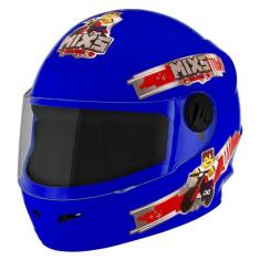 Capacete Moto Fechado Infantil Menina Menino Mixs Start Blocks Seguro 