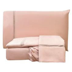 Jogo de Lençol Casal Padrão Infinito 300 Fios 4 Peças - Rose