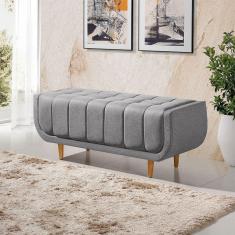 Recamier Alemanha 1,30M com Base Madeira Linho Sofatec