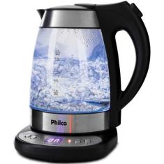 Chaleira Elétrica Philco Glass 1,7 Litros com Painel Digital, 220V