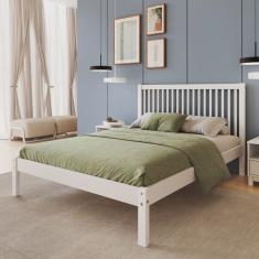 Cama de Casal Lucy de Madeira Maciça com Lastro