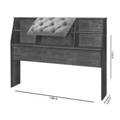 Cabeceira Cama Queen 4 Nichos Nubia Cambel Móveis Castanho