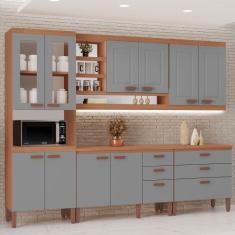 Cozinha Modulada Completa Ester New 100% MDF Tuboarte 10 Portas e 6 Ga