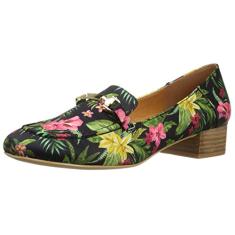 N.Y.L.A. Mocassim feminino Locker Slip-On, Floral preto, 35