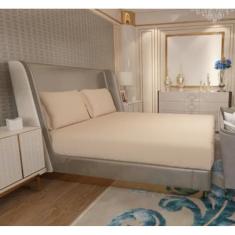 Jogo de Lençol Zono Enxovais Cama Casal Full 3 Peças Malha 100% Algodão Angorá