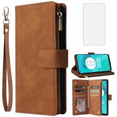 Asuwish Capa carteira compatível com Moto G Fast 2020, protetor de tela de vidro temperado e capa flip de couro, suporte para cartão, acessórios de celular, capas para celular para Motorola GFast