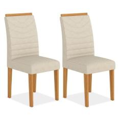 Conjunto 2 Cadeiras Lima Cinamomo/ Bege - A Móveis Arapongas, Cinamomo